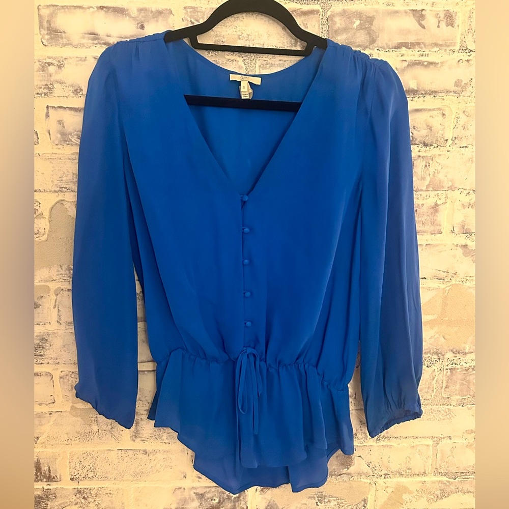Joie silk blue peplum blouse